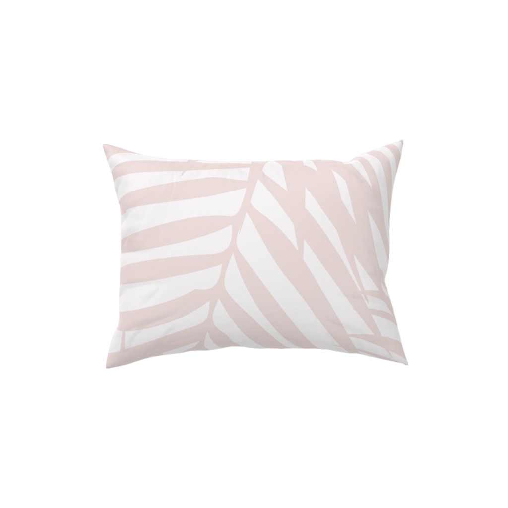 Fronds - Petal Pink Pillow, Woven, White, 12x16, Double Sided, Pink