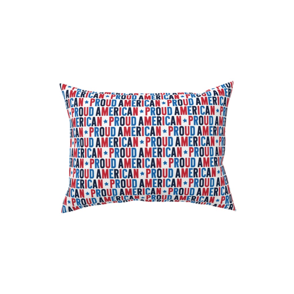 Proud American - Red White and Blue Pillow, Woven, White, 12x16, Double Sided, Multicolor