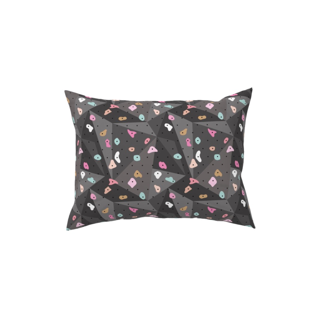 Climbing Lovers Bouldering Pillow, Woven, White, 12x16, Double Sided, Gray, Cement