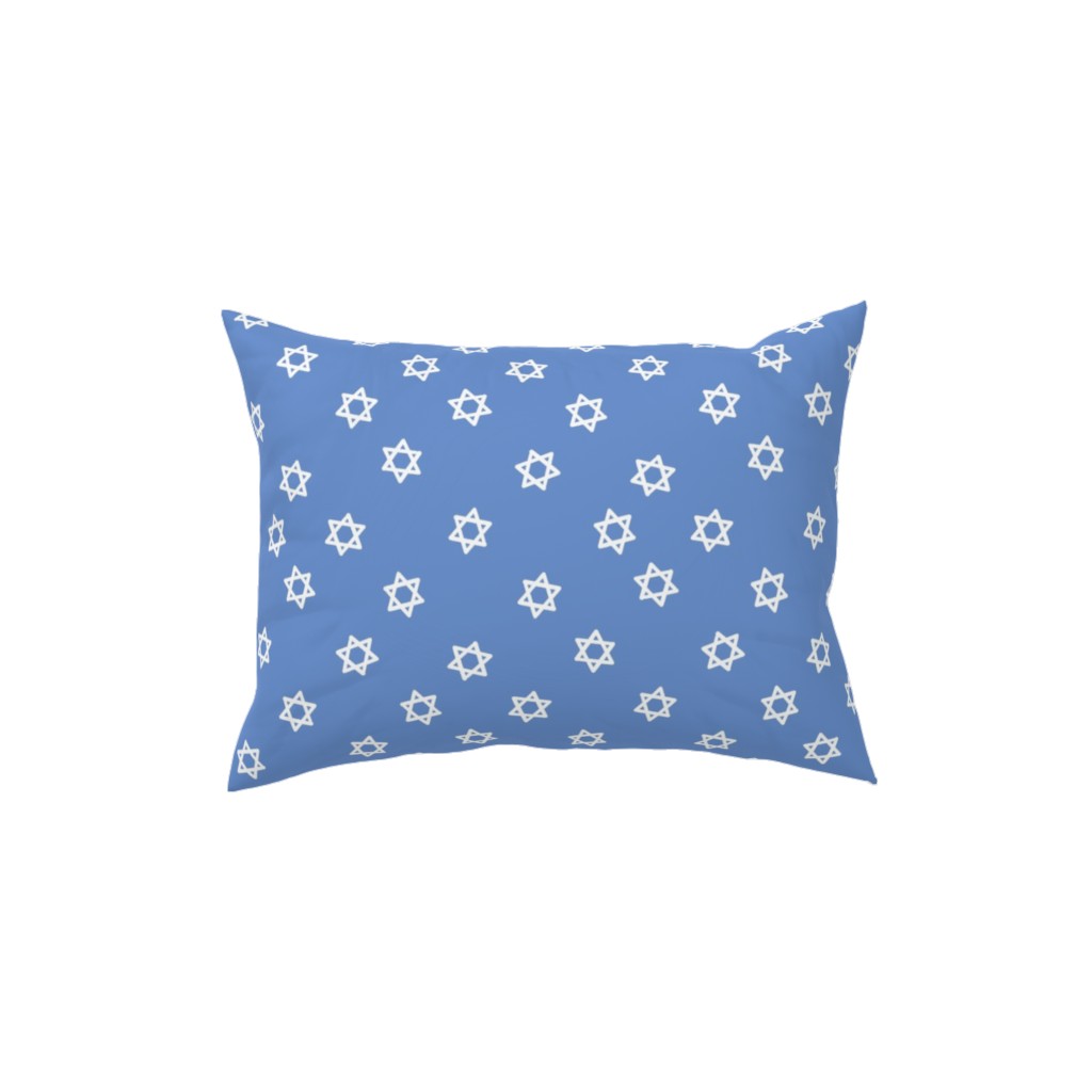Star of David - White & Blue Pillow, Woven, White, 12x16, Double Sided, Blue, True Blue