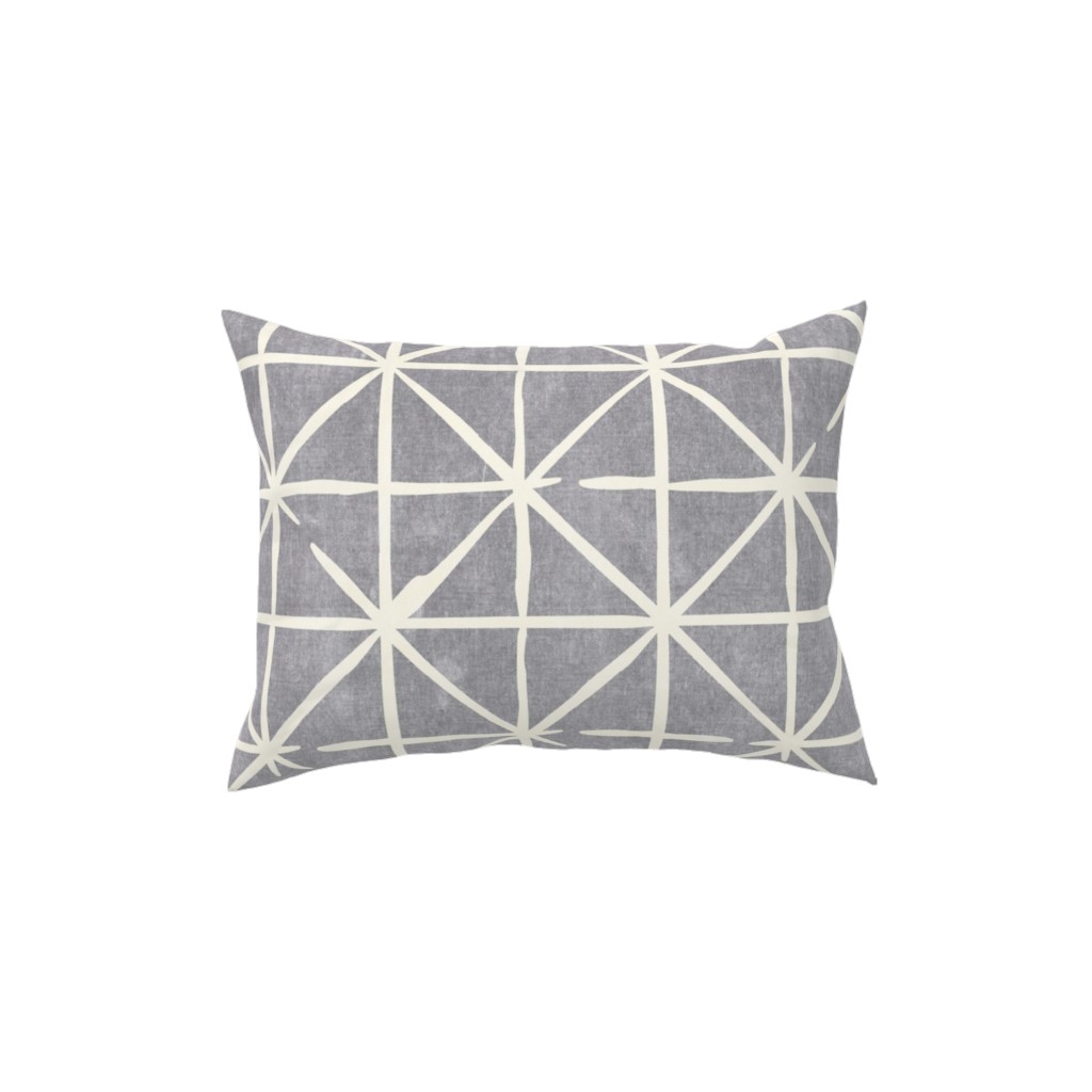 Geometric Triangles - Distressed - Grey Pillow, Woven, White, 12x16, Double Sided, Gray