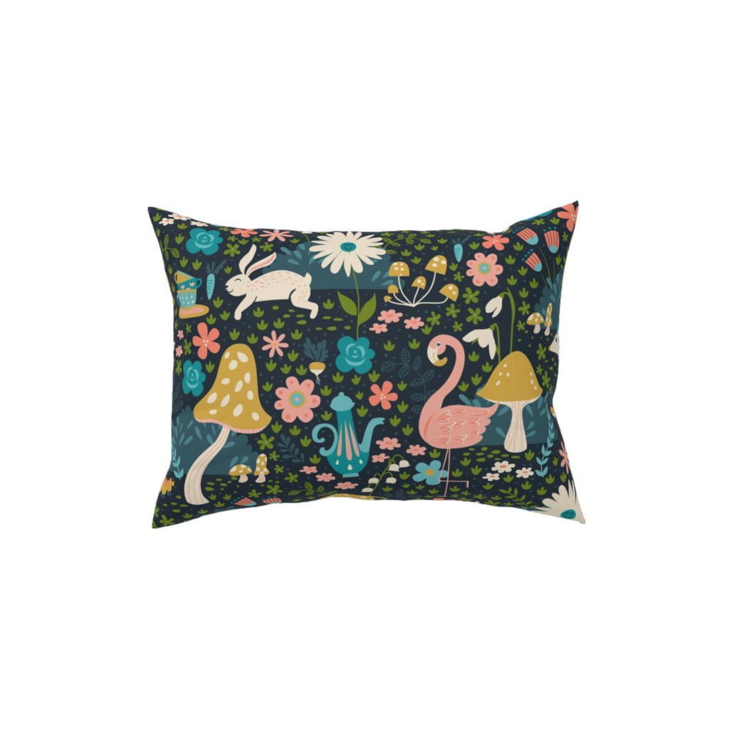 Wandering in Wonderland Pillow, Woven, White, 12x16, Double Sided, Multicolor