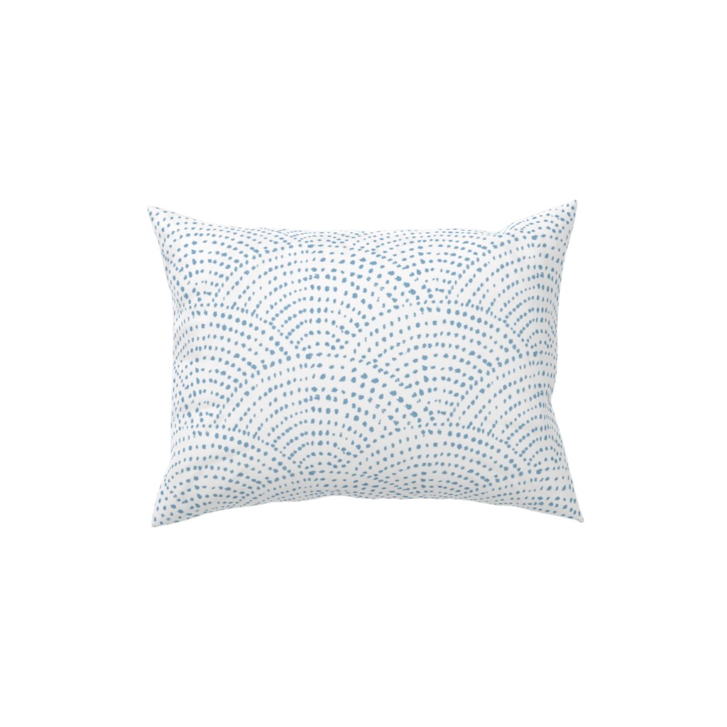 Ink Dot Scales Pillow, Woven, White, 12x16, Double Sided, Blue, Air