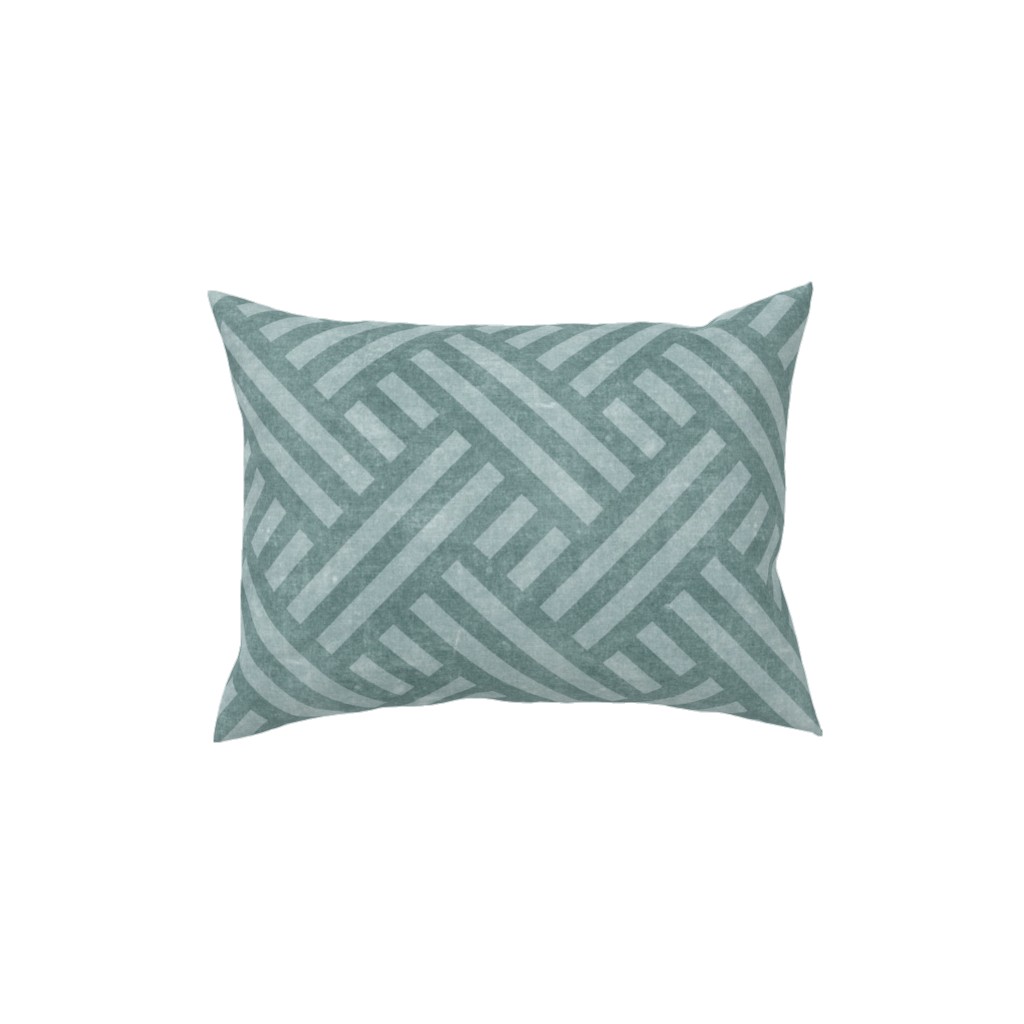 Farmhouse Weave Pillow, Woven, White, 12x16, Double Sided, Blue