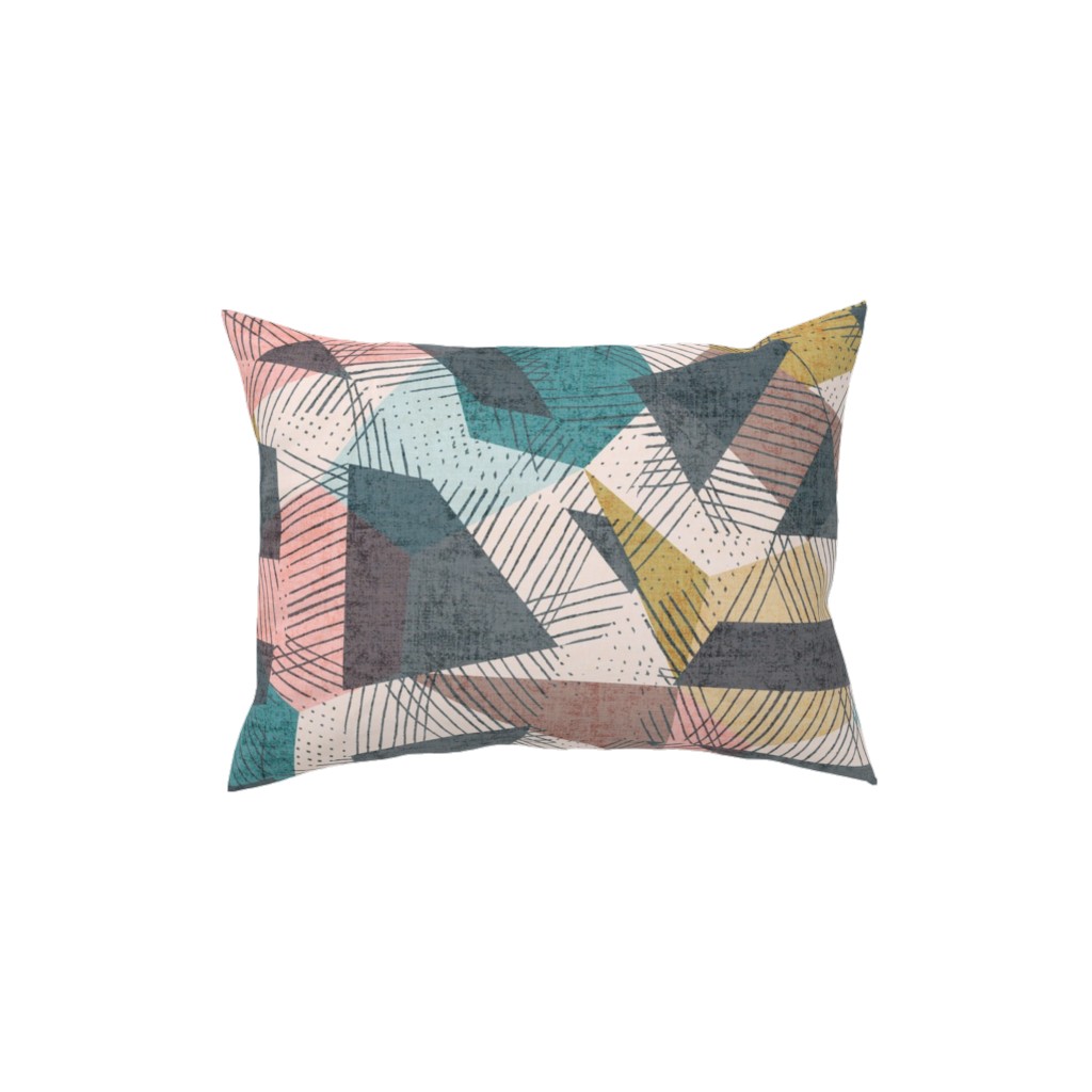 Abstract Geometic - Multi Pillow, Woven, White, 12x16, Double Sided, Multicolor