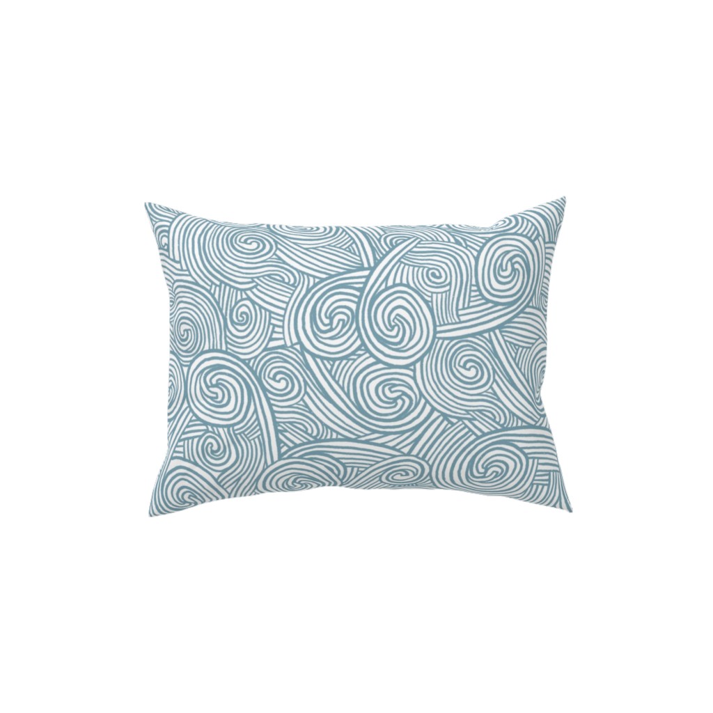 Kahuna Pillow, Woven, White, 12x16, Double Sided, Blue, True Blue