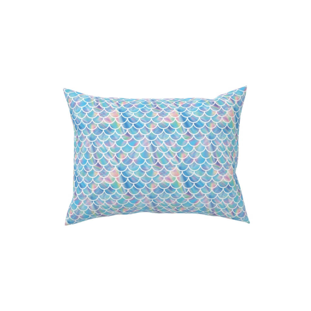 Mermaid Scales - Blue Pillow, Woven, White, 12x16, Double Sided, Blue, True Blue