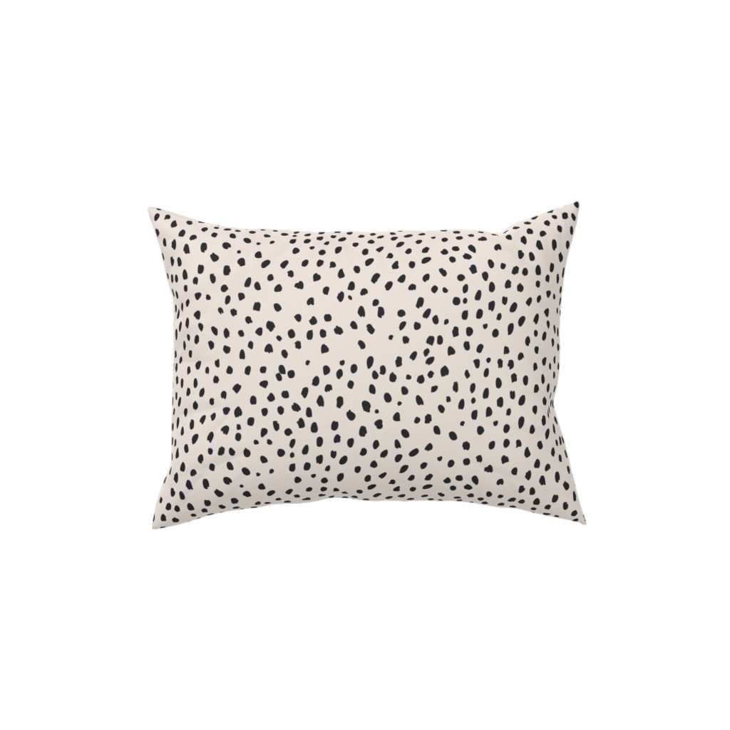 Black Marks - Creamy Beige Pillow, Woven, White, 12x16, Double Sided, Beige, Pearl