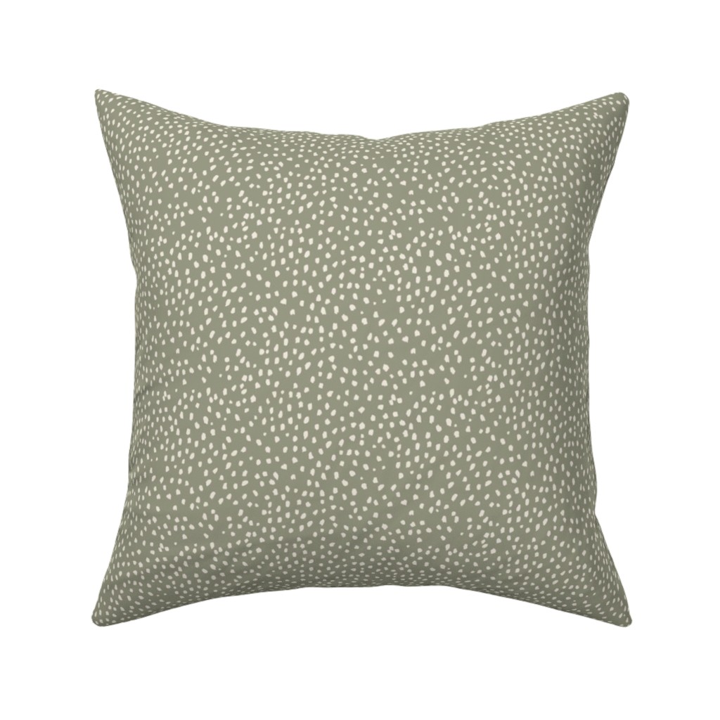 Retro Park Organic Speckle Marks Pillow, Woven, White, 16x16, Double Sided, Green