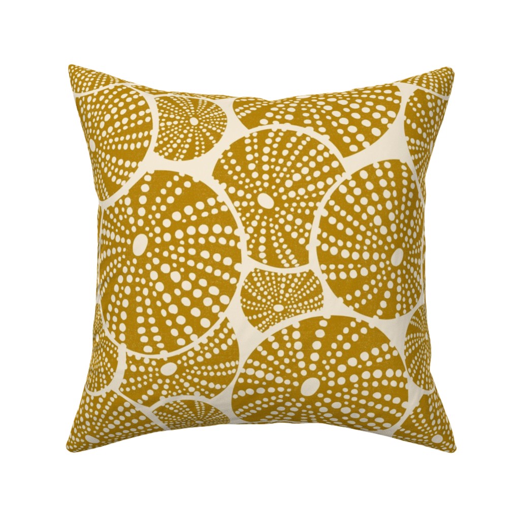Bed of Urchins - Yellow Pillow, Woven, White, 16x16, Double Sided, Yellow