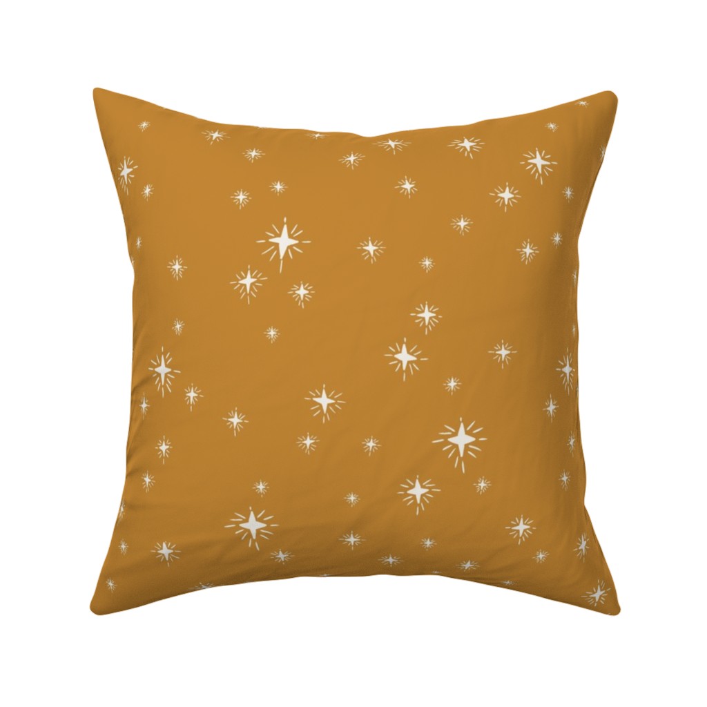 Star Light Star Bright Pillow, Woven, White, 16x16, Double Sided, Yellow