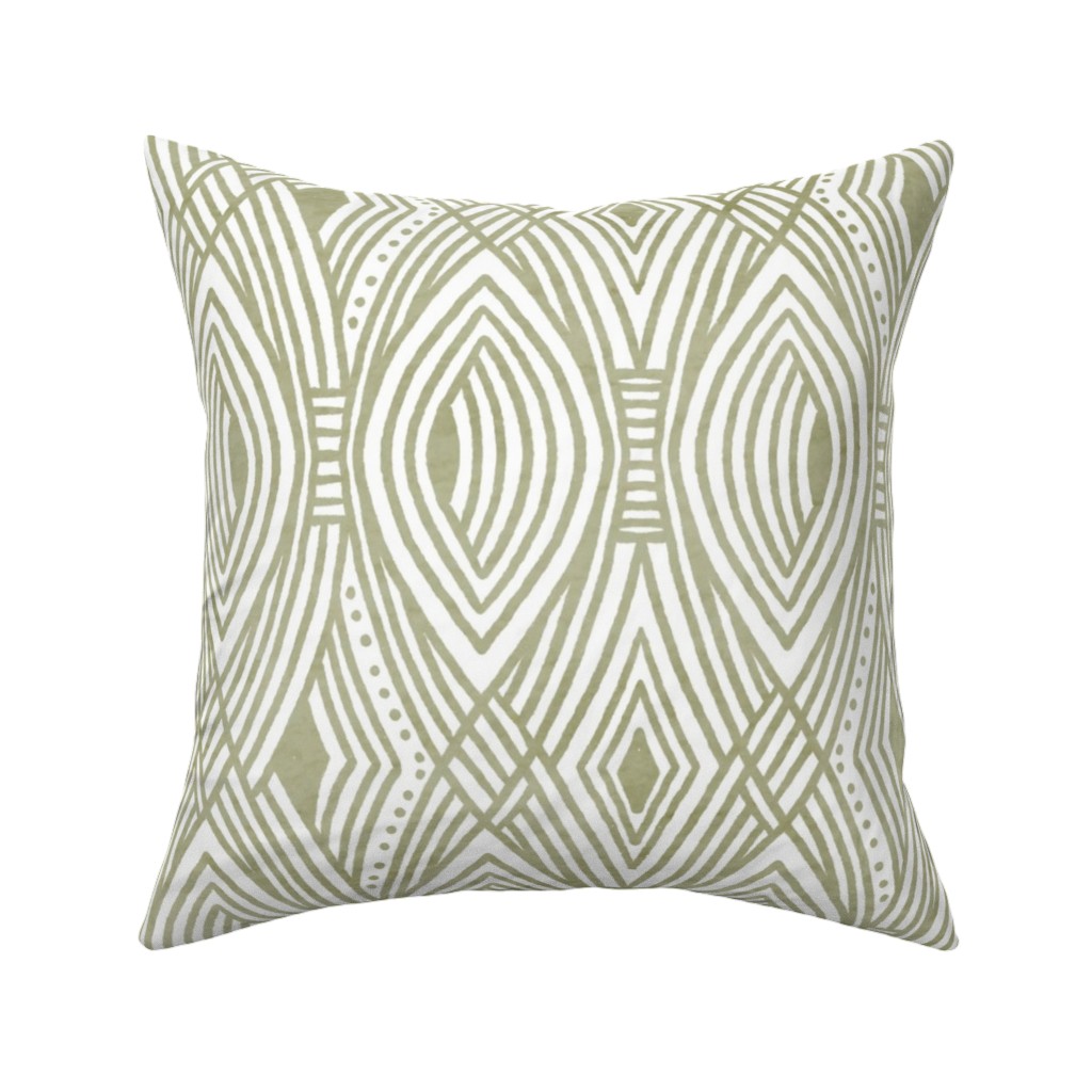 Katherine - Green Pillow, Woven, White, 16x16, Double Sided, Green