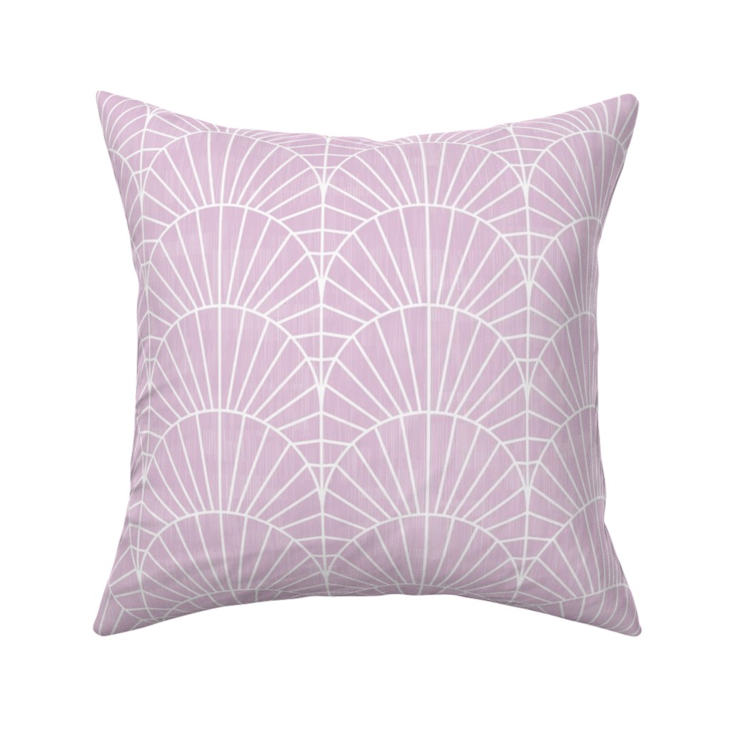 Art Deco Fields - Lavender Pillow, Woven, White, 16x16, Double Sided, Purple