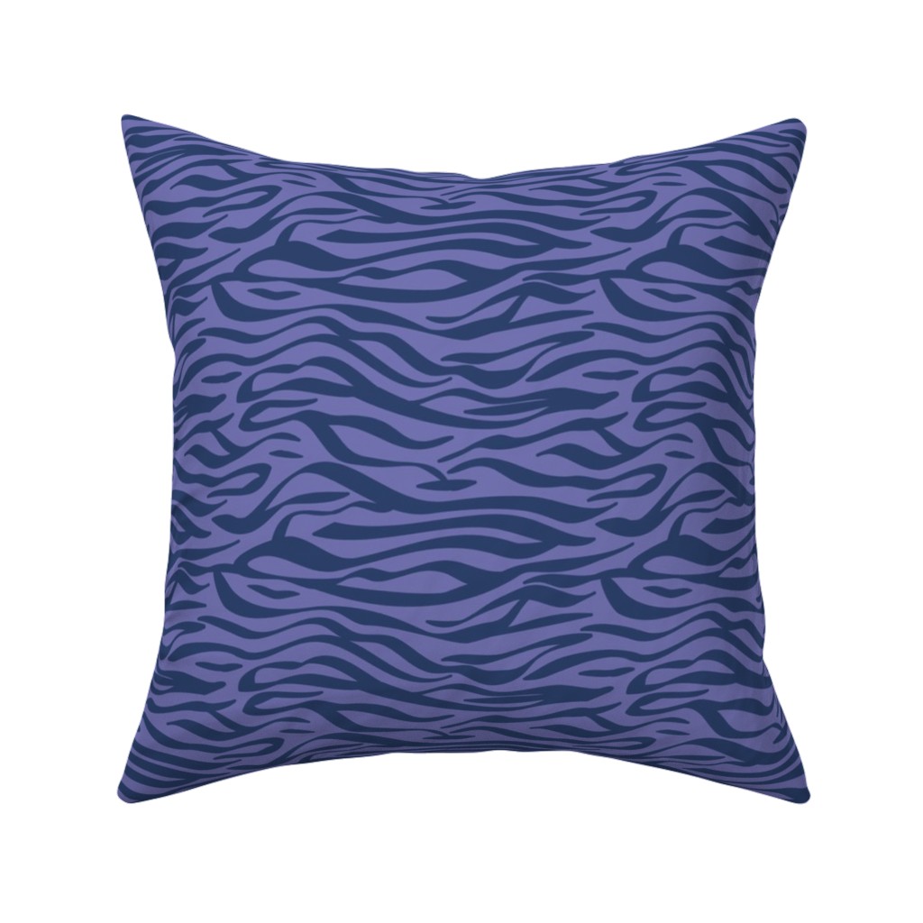 Zebra Animal Print - Purple Pillow, Woven, White, 16x16, Double Sided, Purple