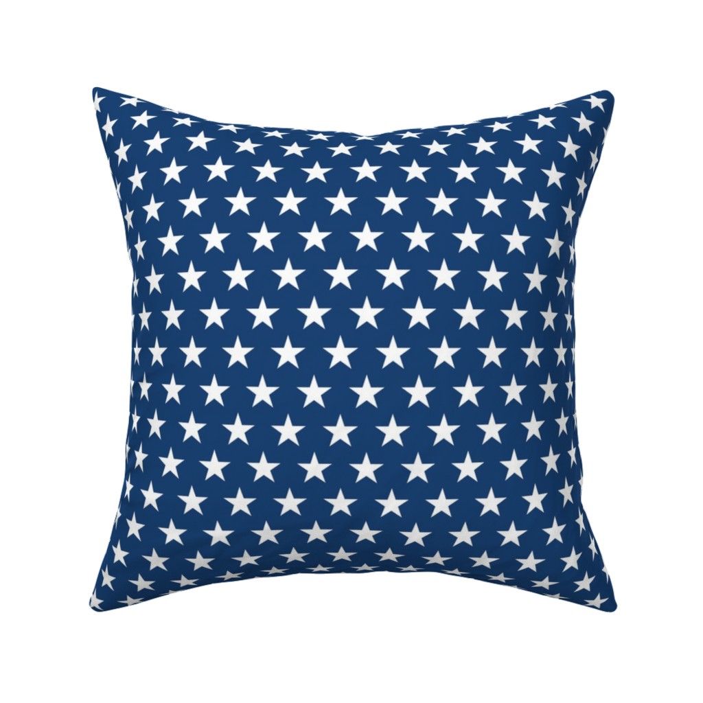 Stars on Blue Pillow, Woven, White, 16x16, Double Sided, Blue