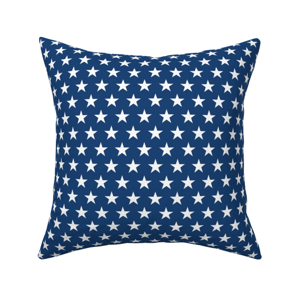 Stars on Blue Pillow, Woven, White, 16x16, Double Sided, Blue