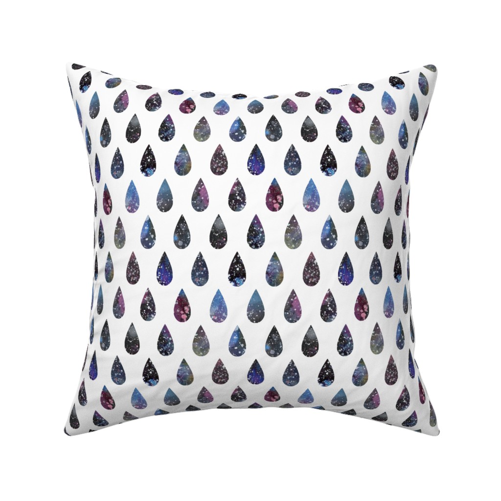 Drops Pillow, Woven, White, 16x16, Double Sided, Multicolor