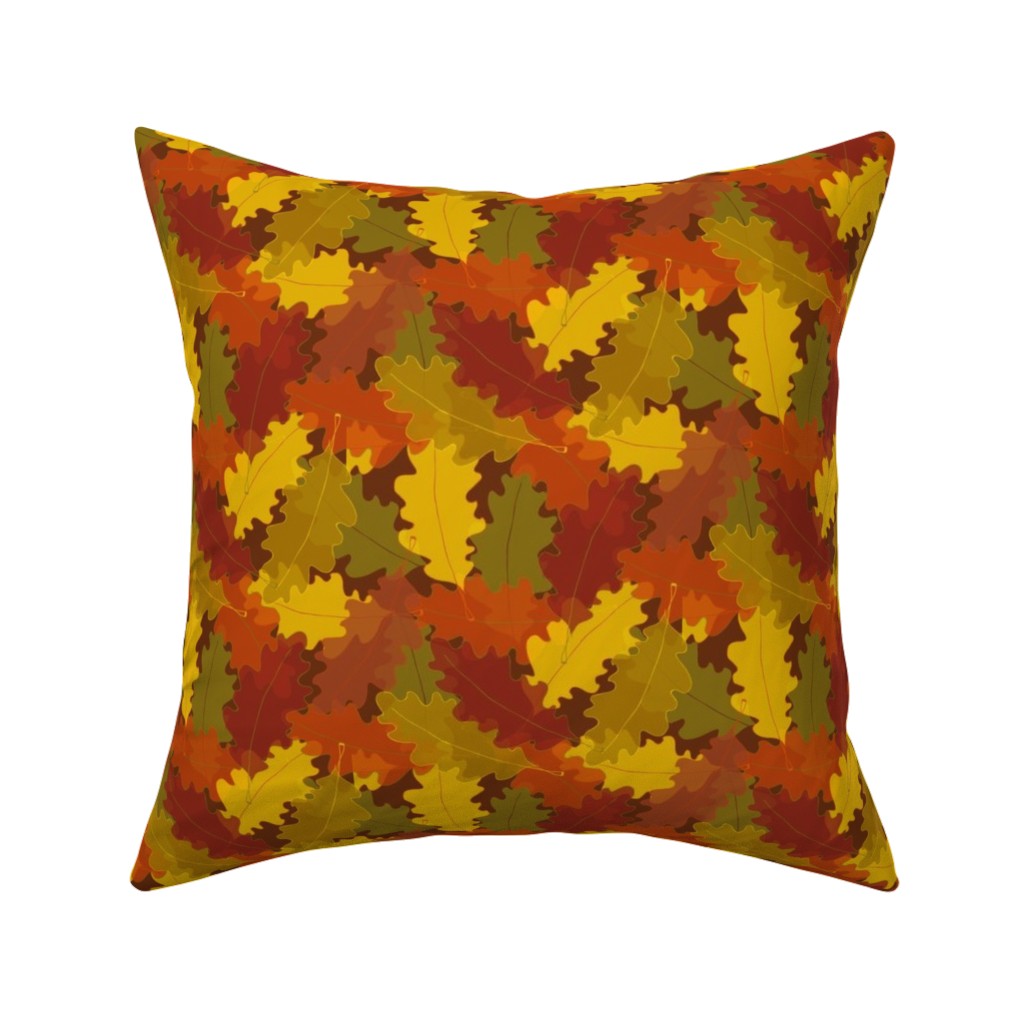 Oak Pile Pillow, Woven, White, 16x16, Double Sided, Orange, Orange