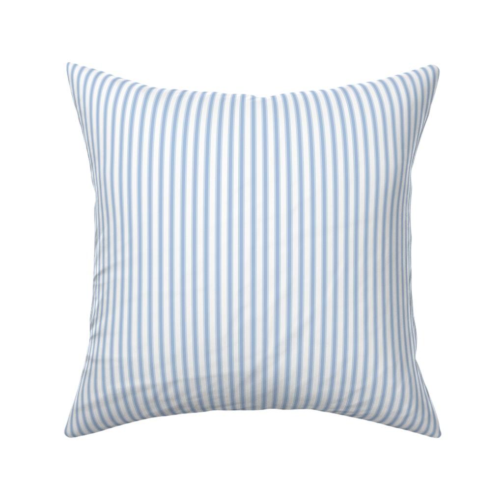 Cedar Lake Cottage Ticking Stripe - Blue Pillow, Woven, White, 16x16, Double Sided, Blue