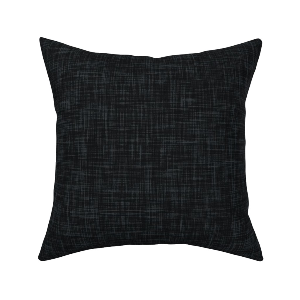 Dark Charcoal Linen Pillow, Woven, White, 16x16, Double Sided, Black, Black