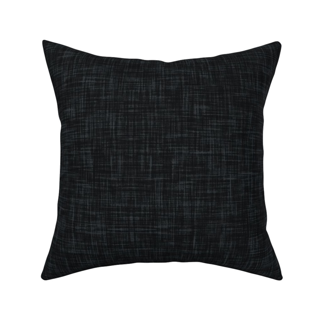 Dark Charcoal Linen Pillow, Woven, White, 16x16, Double Sided, Black