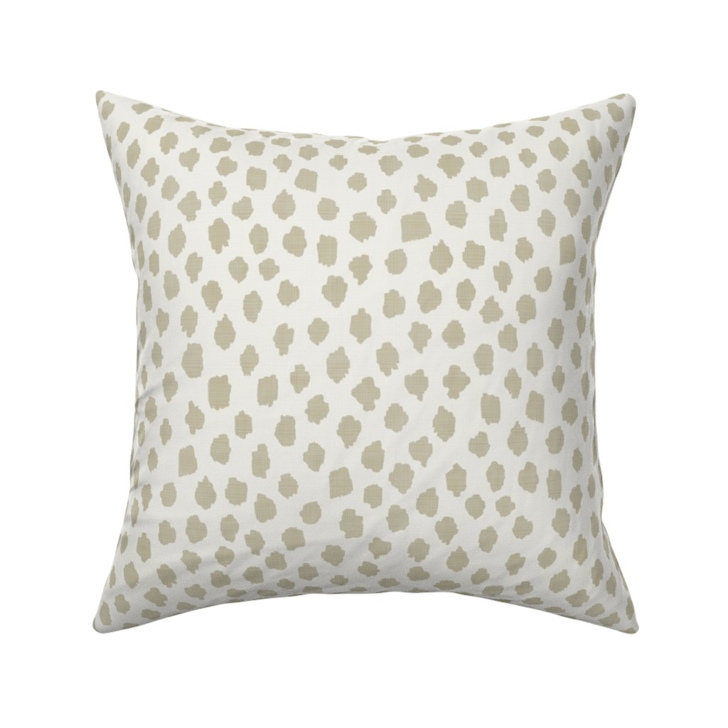 Khaki Spots - Gray Pillow, Woven, White, 16x16, Double Sided, Gray