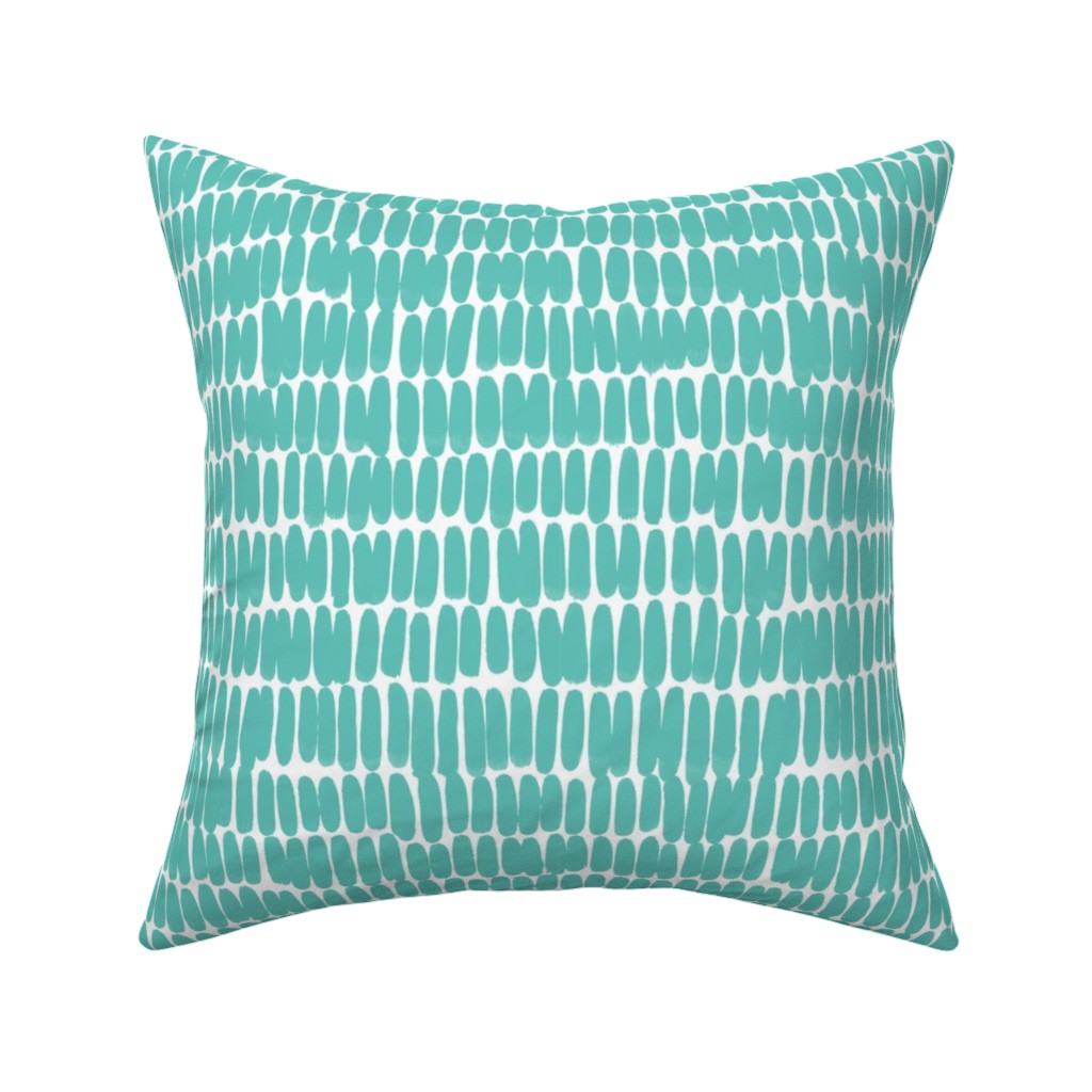 Hatches Pillow, Woven, White, 16x16, Double Sided, Green, Sea