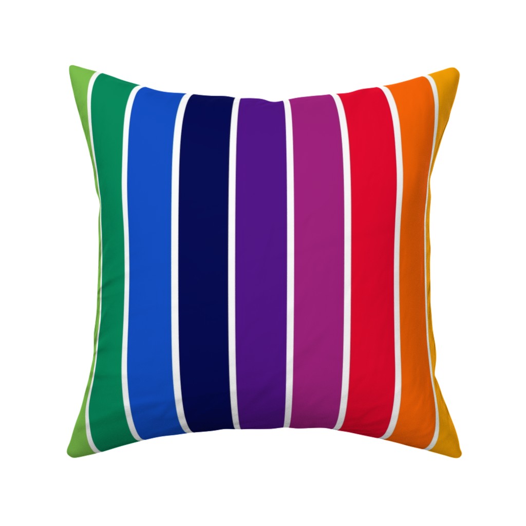 70s Stripe - Multi Pillow, Woven, White, 16x16, Double Sided, Multicolor