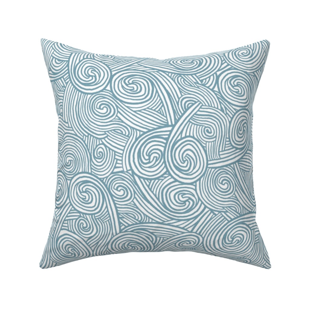 Kahuna Pillow, Woven, White, 16x16, Double Sided, Blue, True Blue