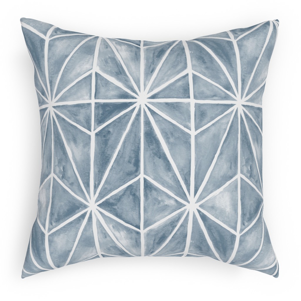 Coastal Stars - Blue Pillow, Woven, White, 18x18, Double Sided, Blue
