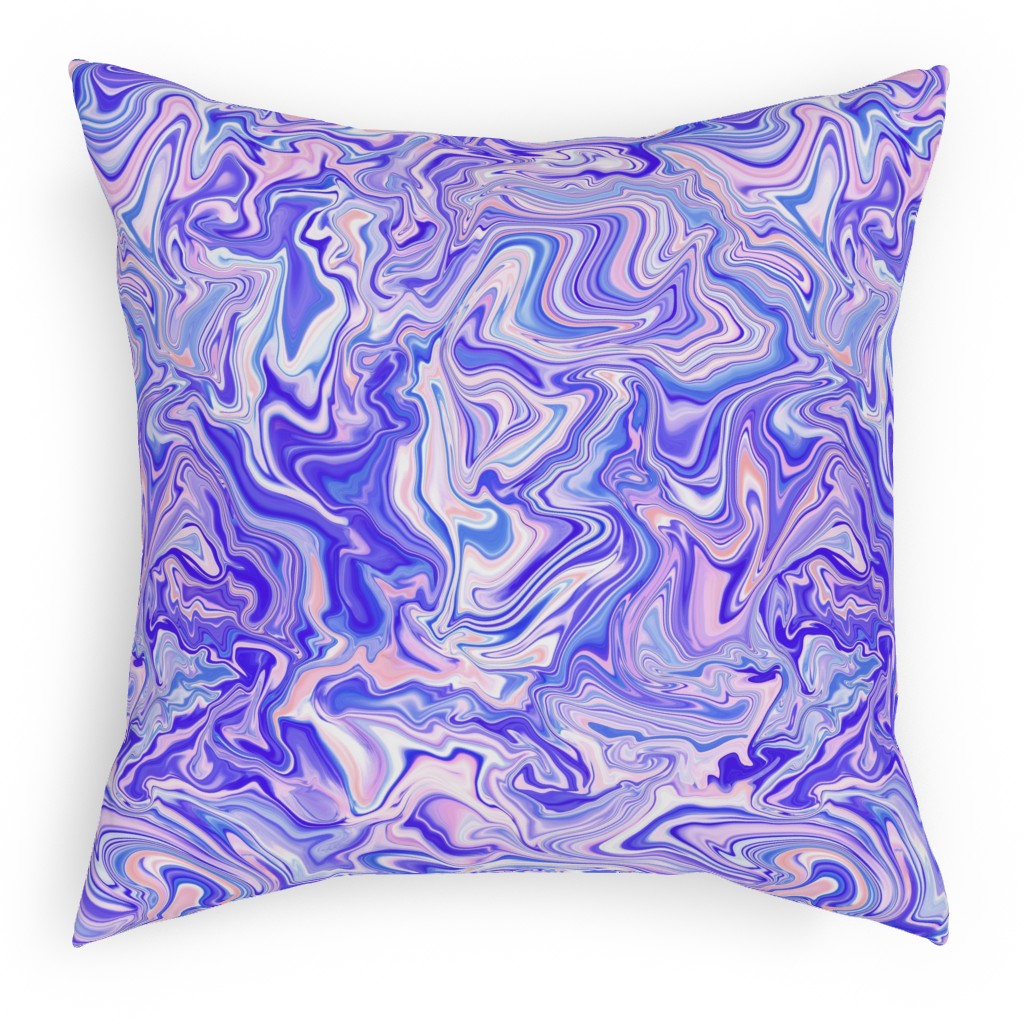 Love Spell Marble - Purple Coral Pink Pillow, Woven, White, 18x18, Double Sided, Purple