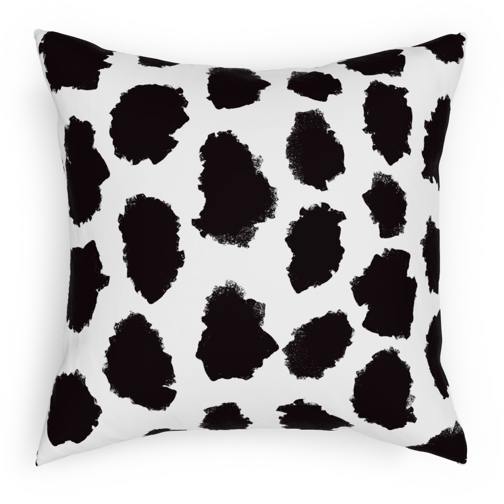 Juno - Black & White Pillow, Woven, White, 18x18, Double Sided, Black