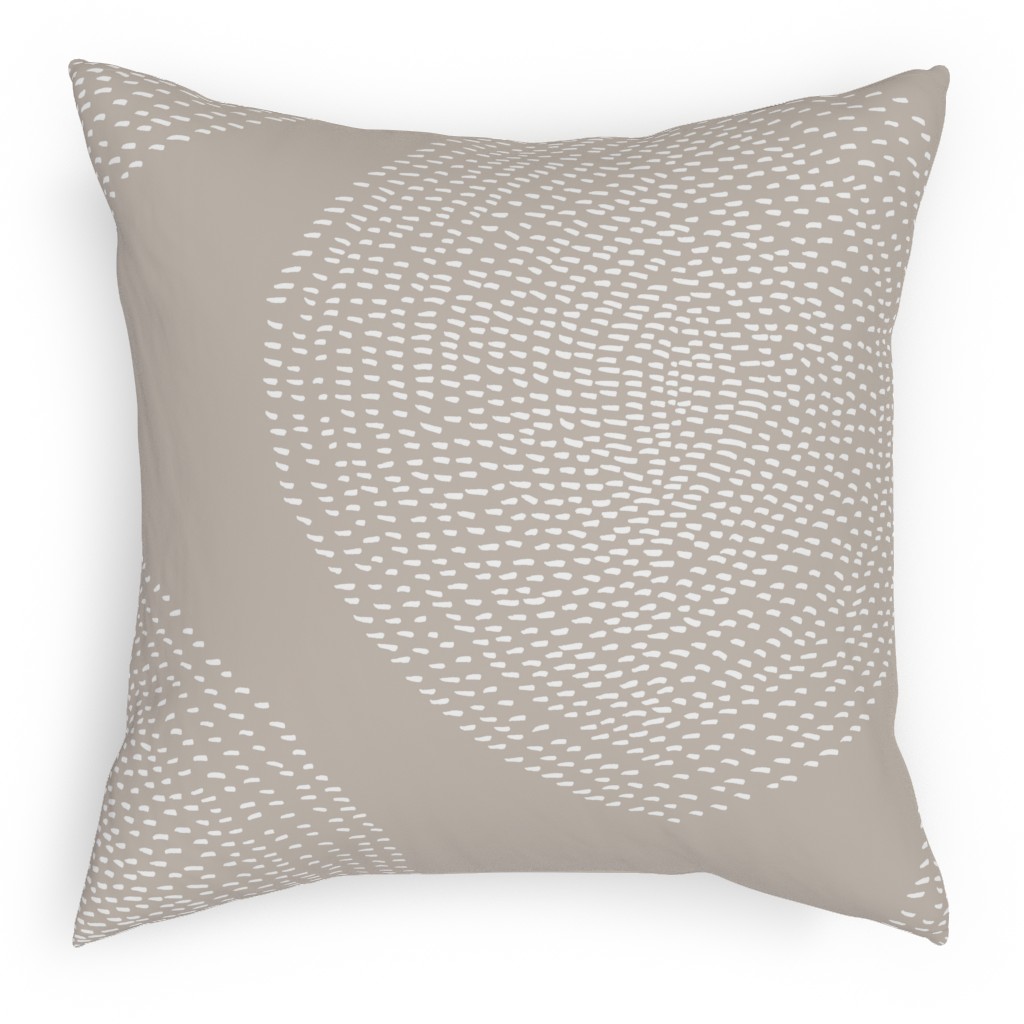 Stripy Boho Drop Pillow, Woven, White, 18x18, Double Sided, Beige, Wheat