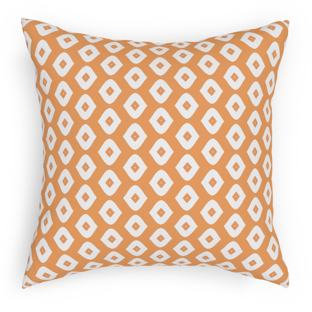 Diamond Girl - Orange Pillow, Woven, White, 18x18, Double Sided, Orange
