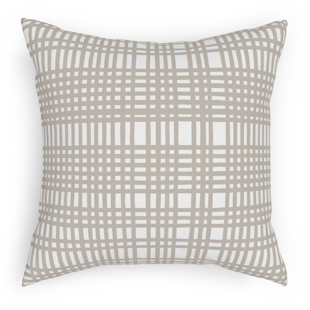 Loose Weave Pillow, Woven, White, 18x18, Double Sided, Gray
