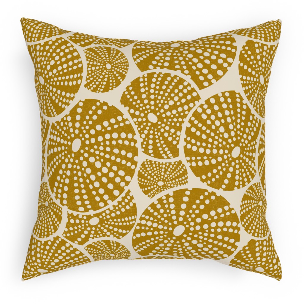 Bed of Urchins - Yellow Pillow, Woven, White, 18x18, Double Sided, Yellow