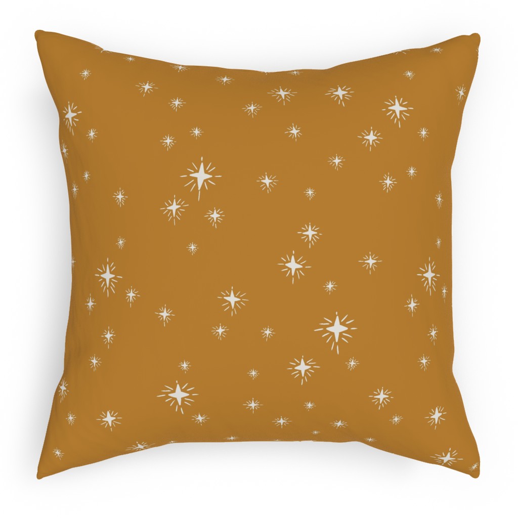Star Light Star Bright Pillow, Woven, White, 18x18, Double Sided, Yellow, Classic Yellow