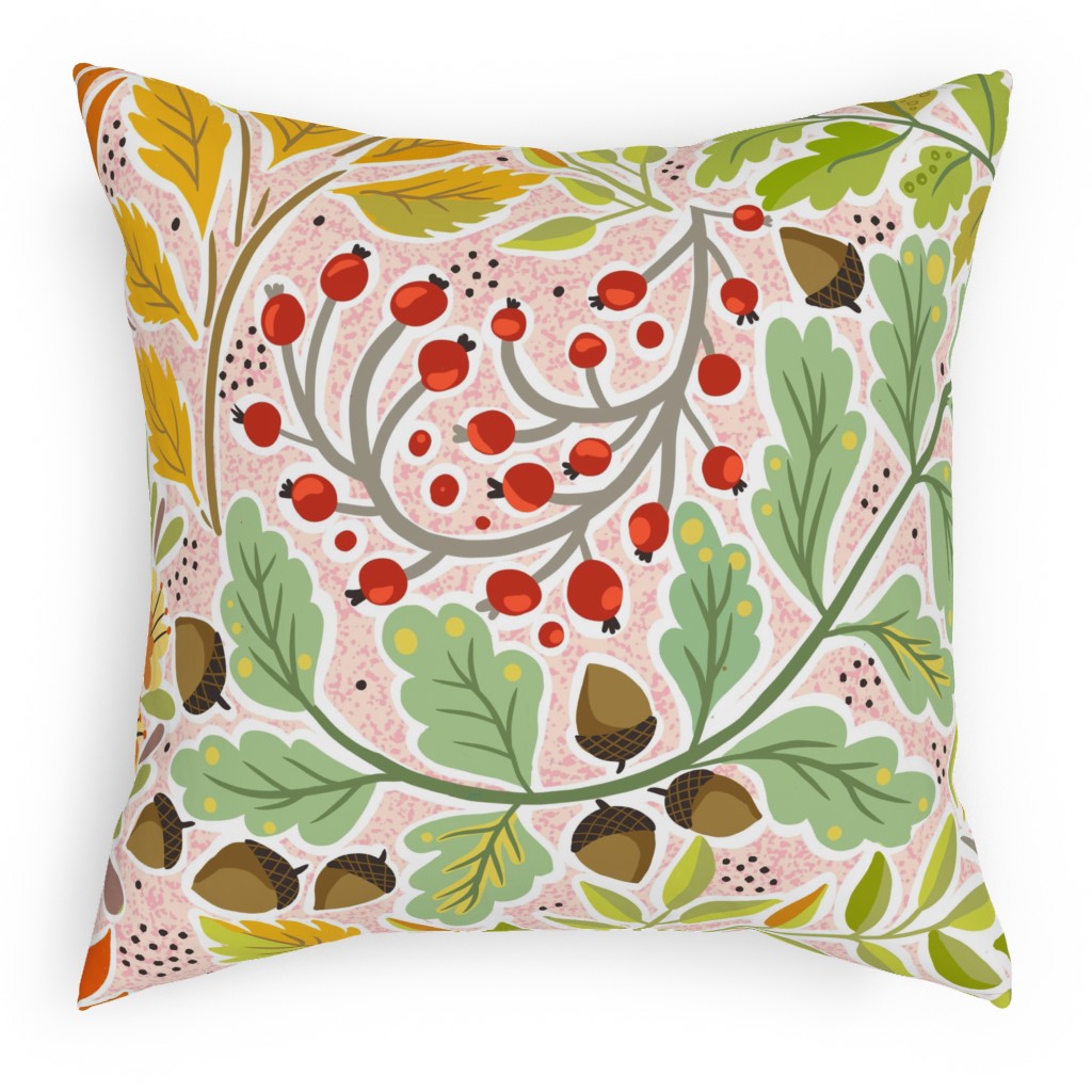 Fall Is Coming - Multi Pillow, Woven, White, 18x18, Double Sided, Multicolor