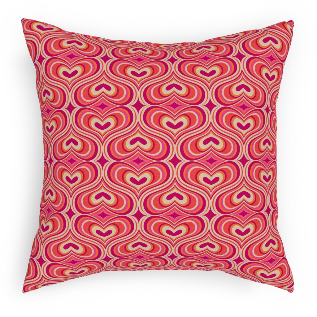 I Think I Love You - Red Pillow, Woven, White, 18x18, Double Sided, Red