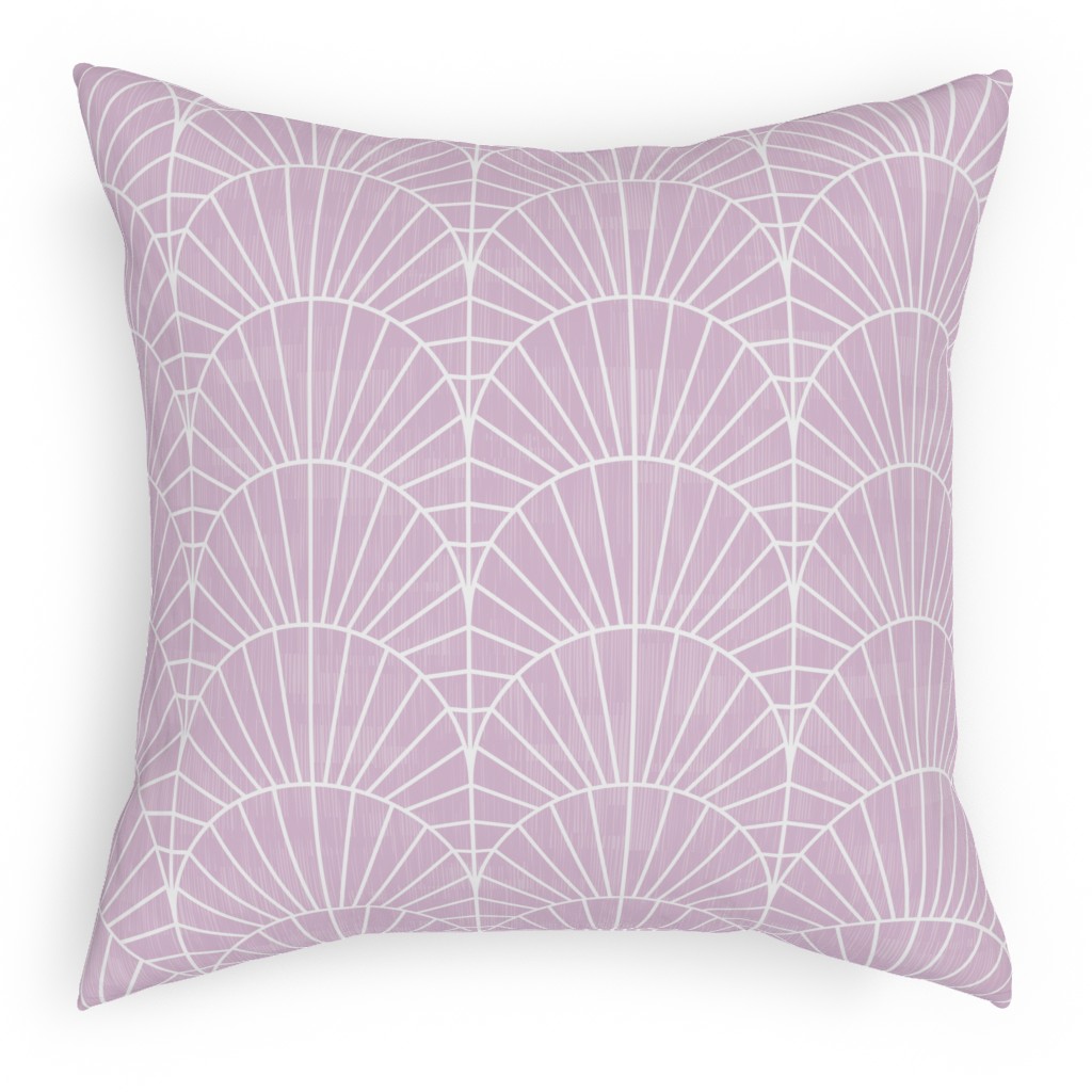 Art Deco Fields - Lavender Pillow, Woven, White, 18x18, Double Sided, Purple, Purple