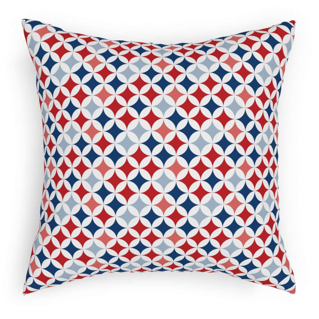 American Diamonds - Multi Pillow, Woven, White, 18x18, Double Sided, Multicolor