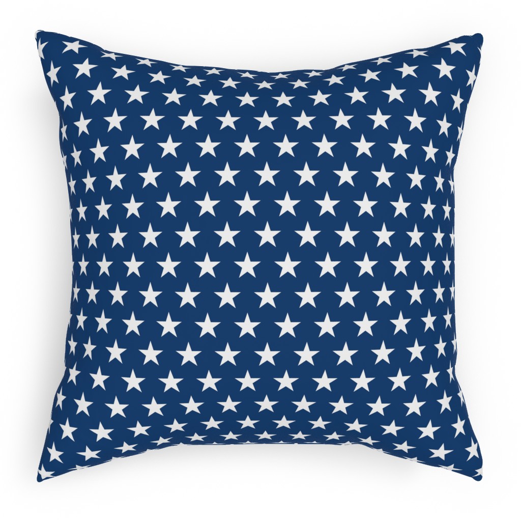 Stars on Blue Pillow, Woven, White, 18x18, Double Sided, Blue