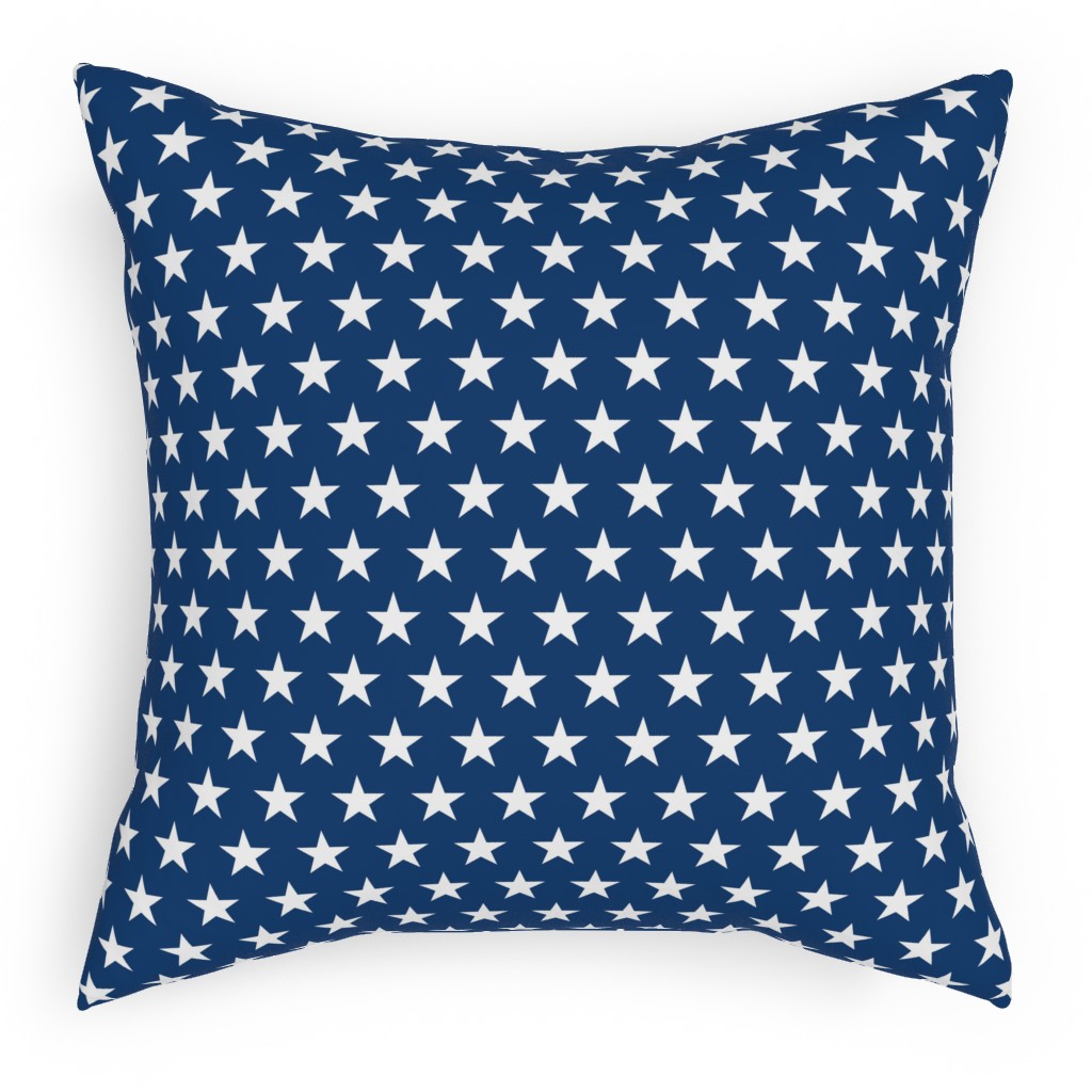 Stars on Blue Pillow, Woven, White, 18x18, Double Sided, Blue, True Blue