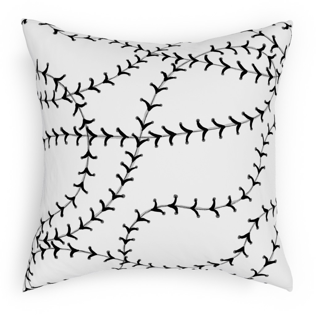 Ball Pillow, Woven, White, 18x18, Double Sided, White, White