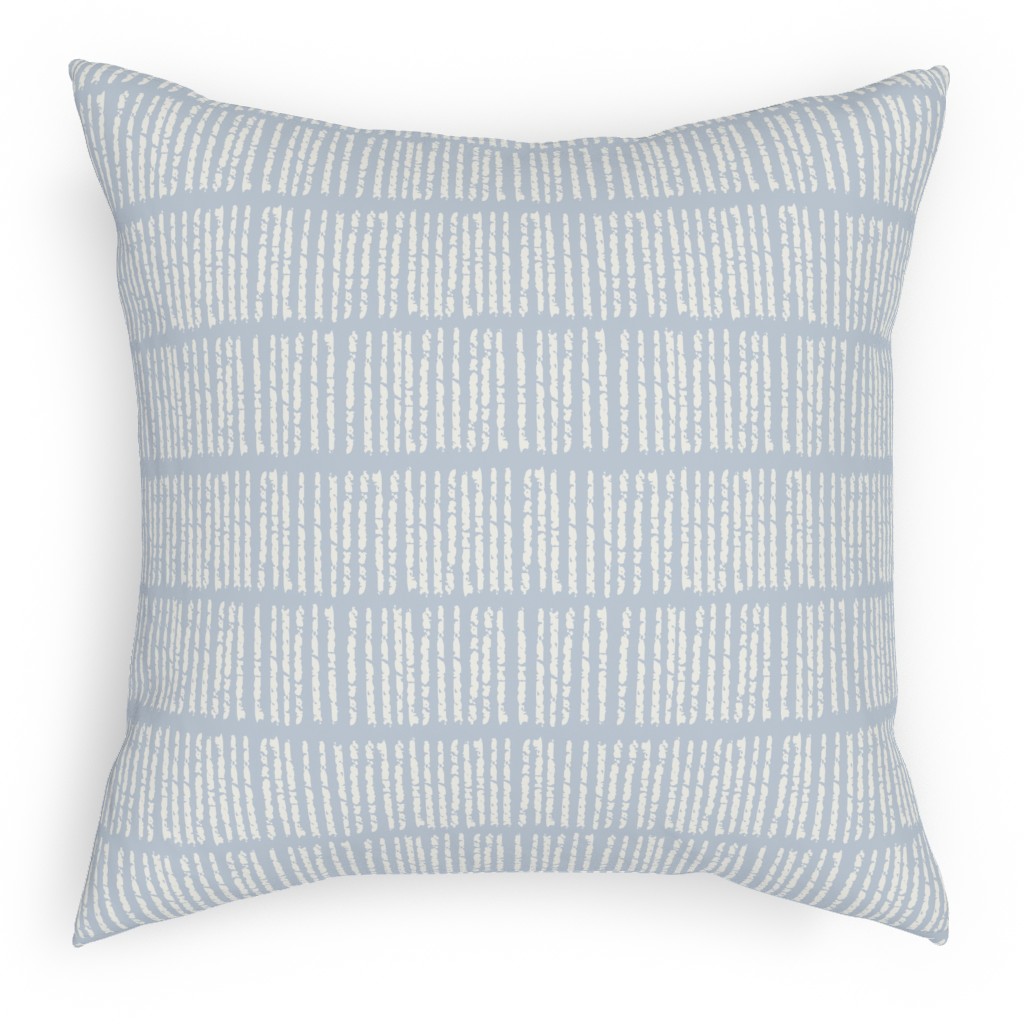 Dash - Blue Pillow, Woven, White, 18x18, Double Sided, Blue