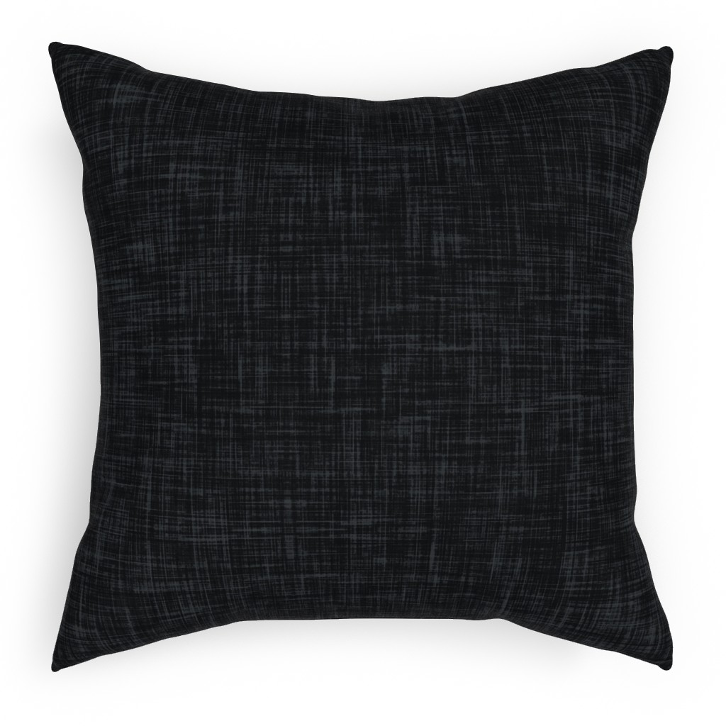 Dark Charcoal Linen Pillow, Woven, White, 18x18, Double Sided, Black, Black