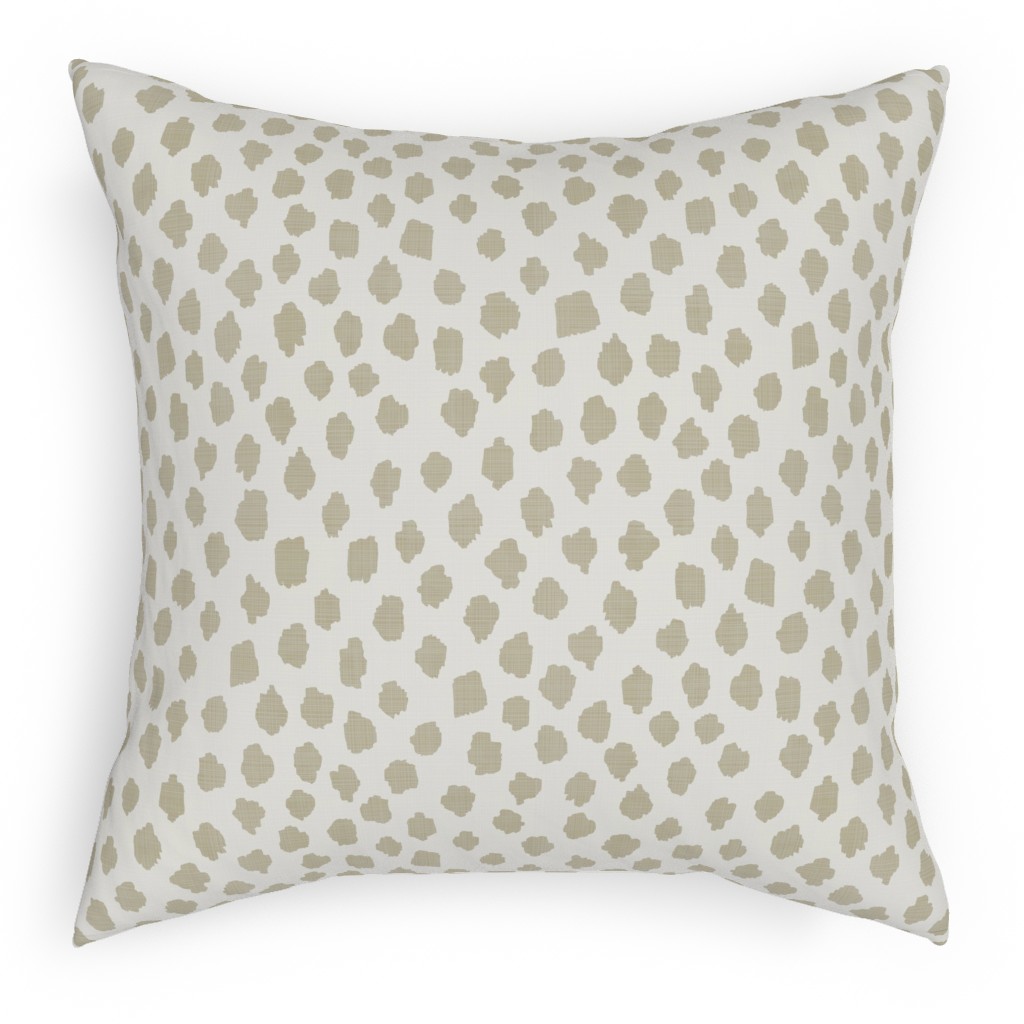 Khaki Spots - Gray Pillow, Woven, White, 18x18, Double Sided, Gray