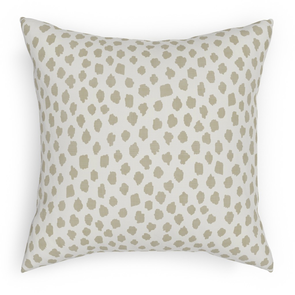 Khaki Spots - Gray Pillow, Woven, White, 18x18, Double Sided, Gray, Gray
