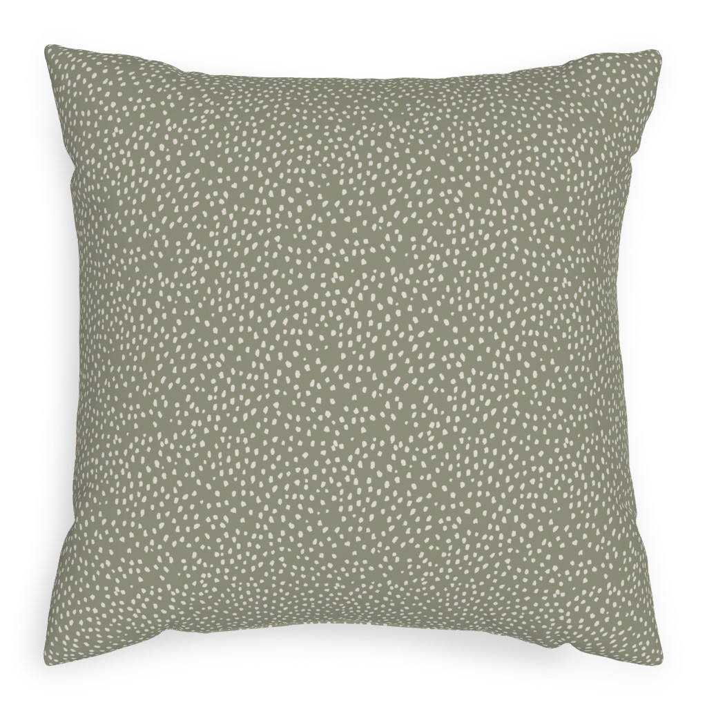 Retro Park Organic Speckle Marks Pillow, Woven, White, 20x20, Double Sided, Green, Cafe