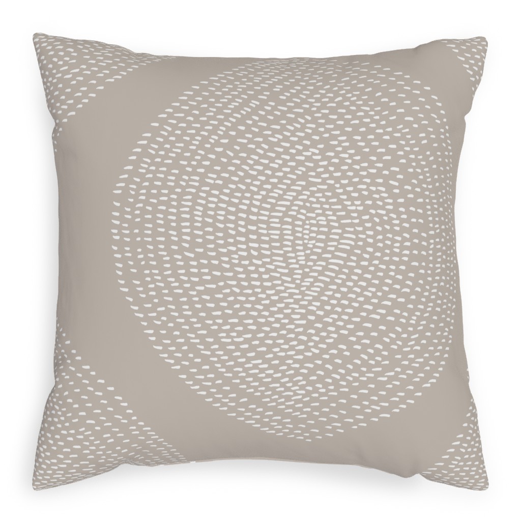 Stripy Boho Drop Pillow, Woven, White, 20x20, Double Sided, Beige, Wheat